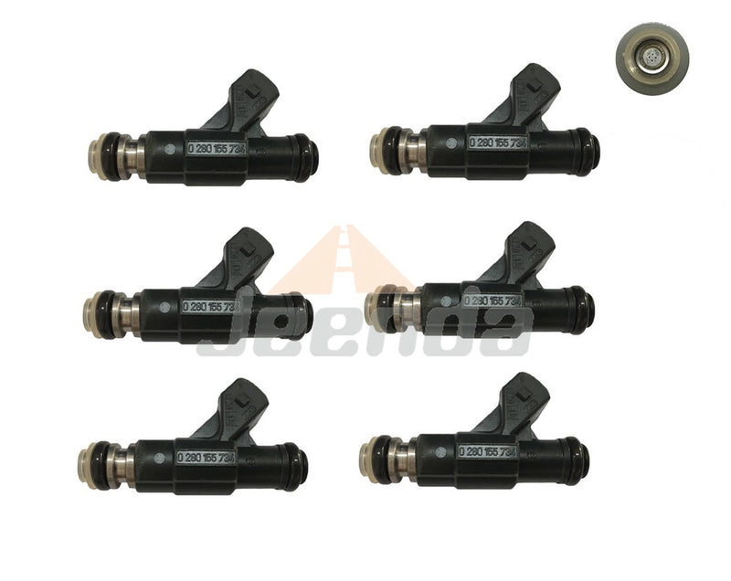 Free Shipping 6PCS Fuel Injector Nozzle 6PCS 0280155734 with 4 Holes for 1997-1998 Ford Explorer 1998 Mercury Mountaineer 4.0L V6 97JF-BA 97JFBA
