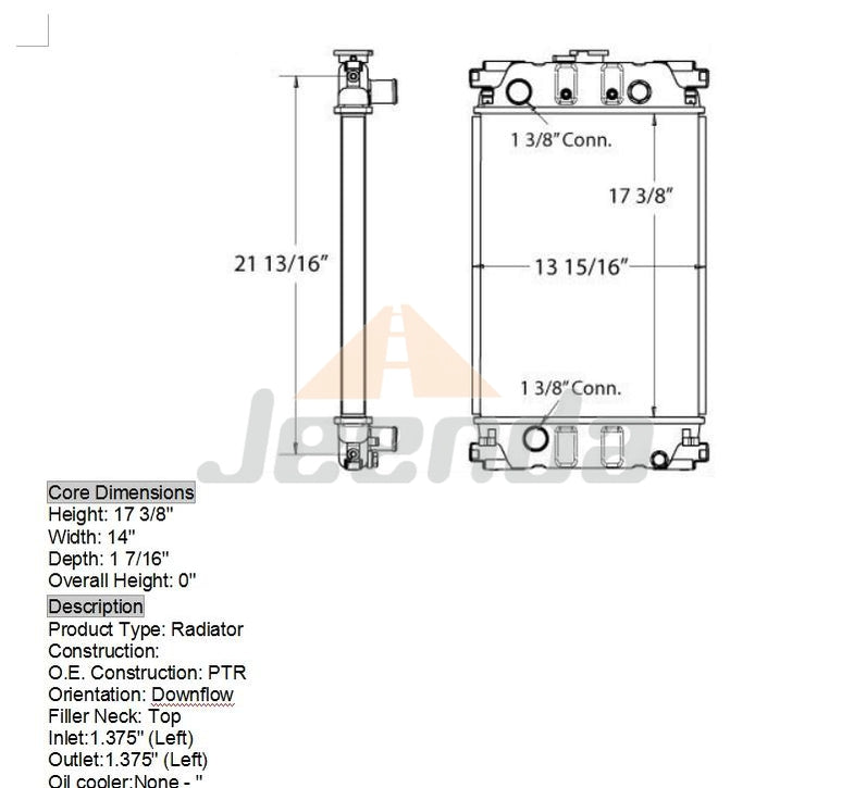 Free Shipping Generator Radiator TPN441 U45506590 for Perkins 403A-11 403D-11 403F-11 Engine