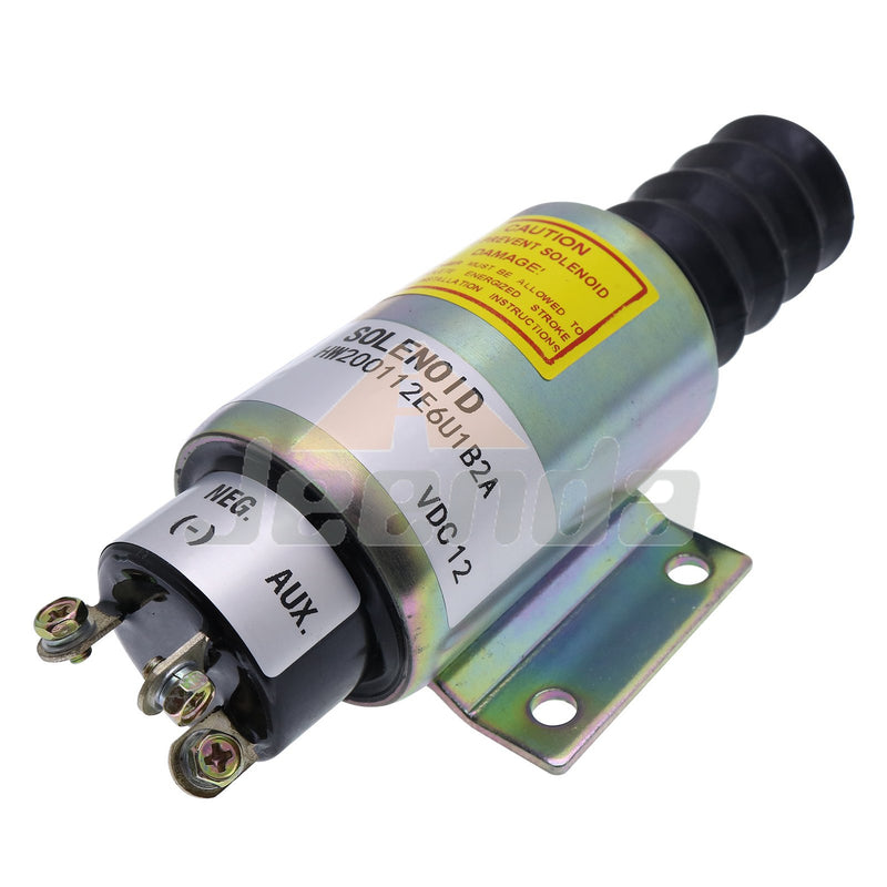 JEENDA Diesel Stop Solenoid SA-3069 2001-12E6U1B2A with 3 Terminals 12V for Woodward 2000 Series