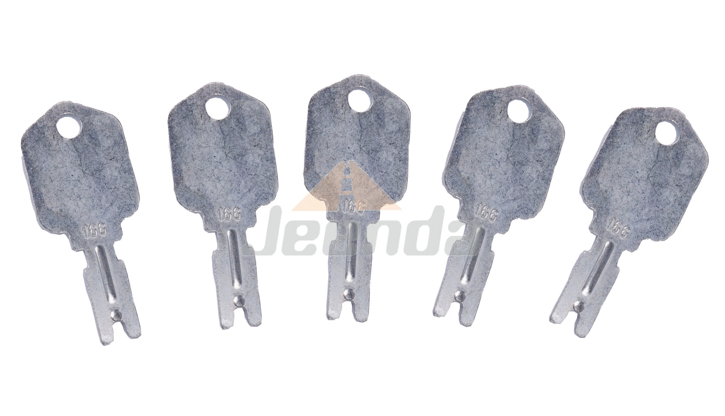 JEENDA 5PCS Forklift Ignition Key 166 Compatible with Generic Clark Yale Hyster Komatsu Gradall Gehl Crown Cat Daewoo 186304 6T-2663 KM31166P 1430 Hyster Forklift Keys