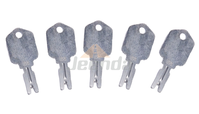 JEENDA 5PCS Forklift Ignition Key 166 Compatible with Generic Clark Yale Hyster Komatsu Gradall Gehl Crown Cat Daewoo 186304 6T-2663 KM31166P 1430 Hyster Forklift Keys