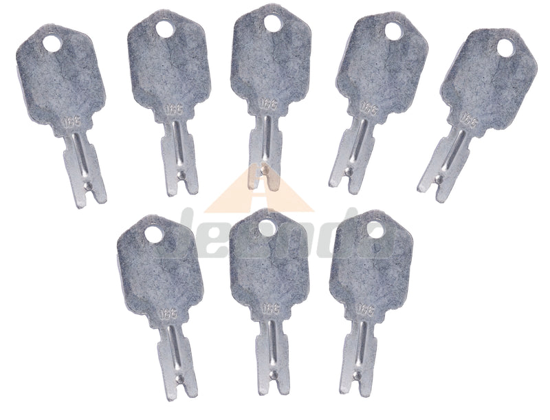 JEENDA 8PCS Forklift Ignition Key 166 Compatible with Generic Clark Yale Hyster Komatsu Gradall Gehl Crown Cat Daewoo 186304 6T-2663 KM31166P 1430 Hyster Forklift Keys