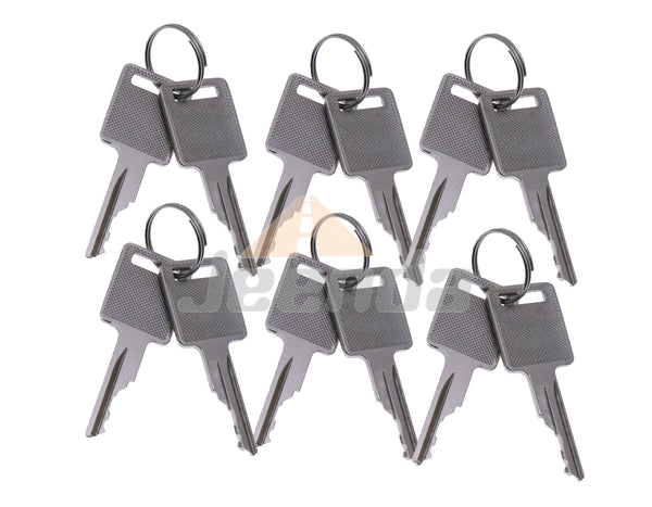 JEENDA 12PCS Ignition Keys 6693241 6693241 compatible with Bobcat Skid Steer Loader Excavator Tractor Toolcat 751 753 763 773 863 873 883 963 S590 S220 S250 S300 S330 A220 A300 S100 S130 S150 S160 S175 S185 S205