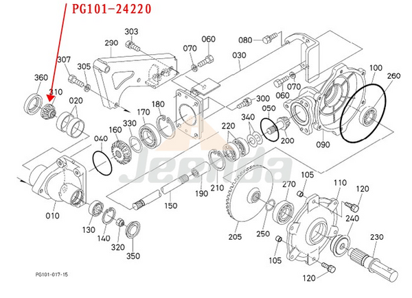 JEENDA Swing Case PG101-24220 11T for Kubota SPW68C