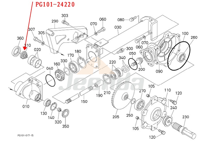 JEENDA Swing Case PG101-24220 11T for Kubota SPW68C