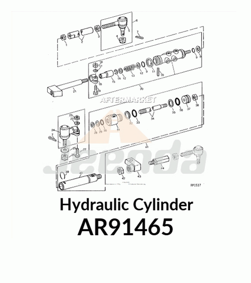 Hydraulic Cylinder AR91465 for John Deere 1986 1050
