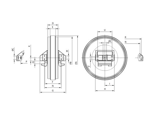 Free Shipping Idler Assembly 134-30-00200 134-30-00201 134-30-00202 134-30-00280 KM6100 for Komatsu D61EX-12 D61EX-15 D61PX-12 D61PX-15