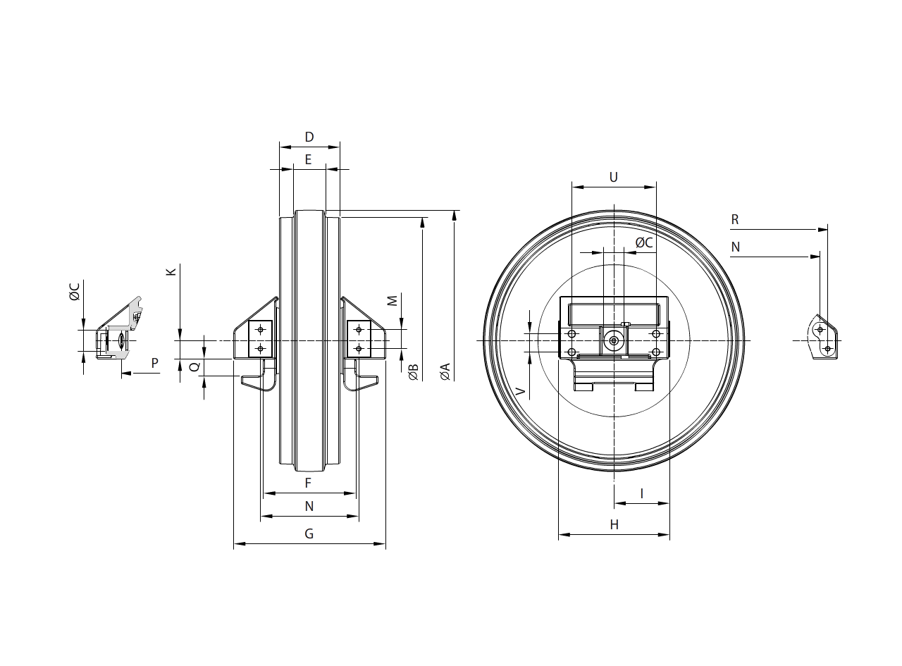 Free Shipping Idler Assembly 134-30-00200 134-30-00201 134-30-00202 134-30-00280 KM6100 for Komatsu D61EX-12 D61EX-15 D61PX-12 D61PX-15