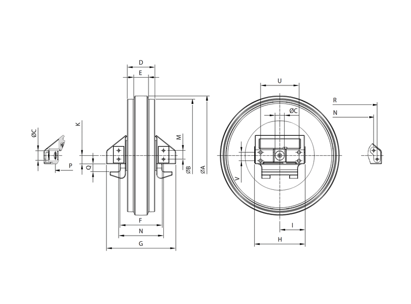 Free Shipping Idler Assembly 134-30-00200 134-30-00201 134-30-00202 134-30-00280 KM6100 for Komatsu D61EX-12 D61EX-15 D61PX-12 D61PX-15