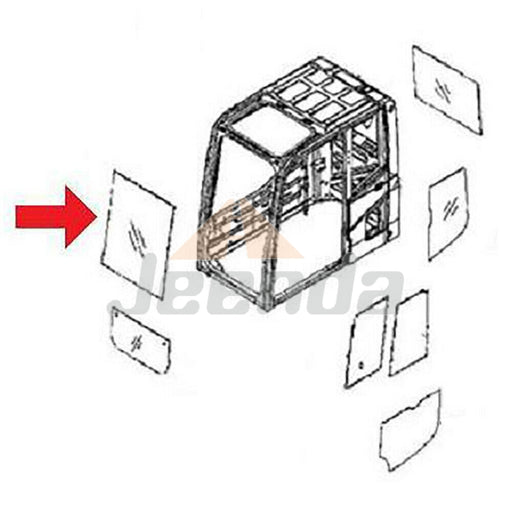 Free Shipping Front Upper Glass 20Y-54-38122 for Komatsu Dash 6 Series PC100-6 PC120-6 PC120LC-6 PC120LC-6E0 PC130-6